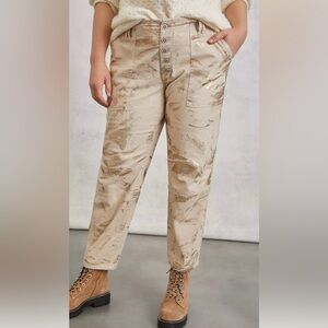 ✨ NWT Anthropologie Pilcro The Wanderer Gold Metallic Utility Pants 32